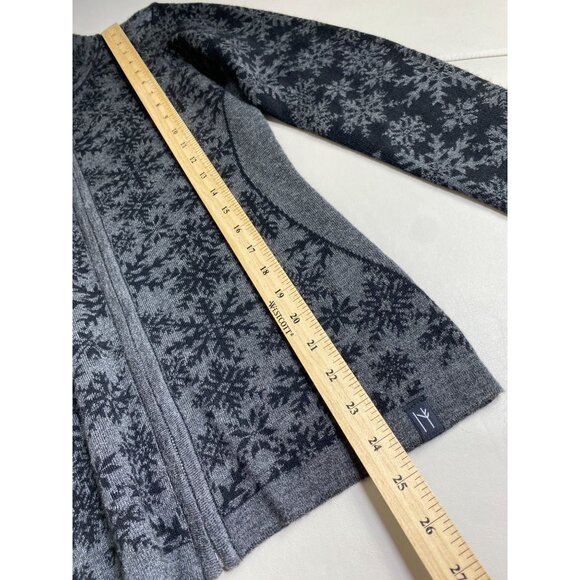 NEW Neve Designs Maya Full Zip Sweater Women Small Gray Wool Blend Snowflake - Picture 7 of 16